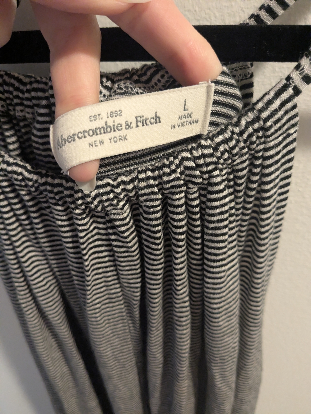 Abercrombie & Fitch Black and White Striped Maxi Dress - Picture 2 of 2